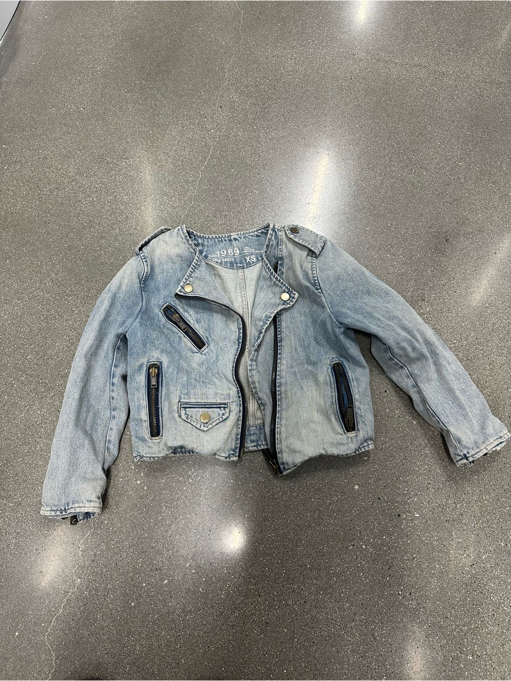 GAP Light Blue Denim Moto Jacket